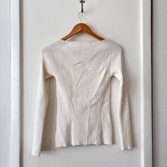 One Grey Day Audrey Ribbed Top in White - Picture 5 of 6